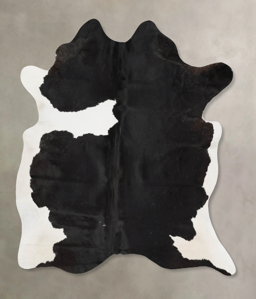 Black and White Large Brazilian Cowhide Rug 6'7"H x 5'7"W #B17685 by Hudson Hides