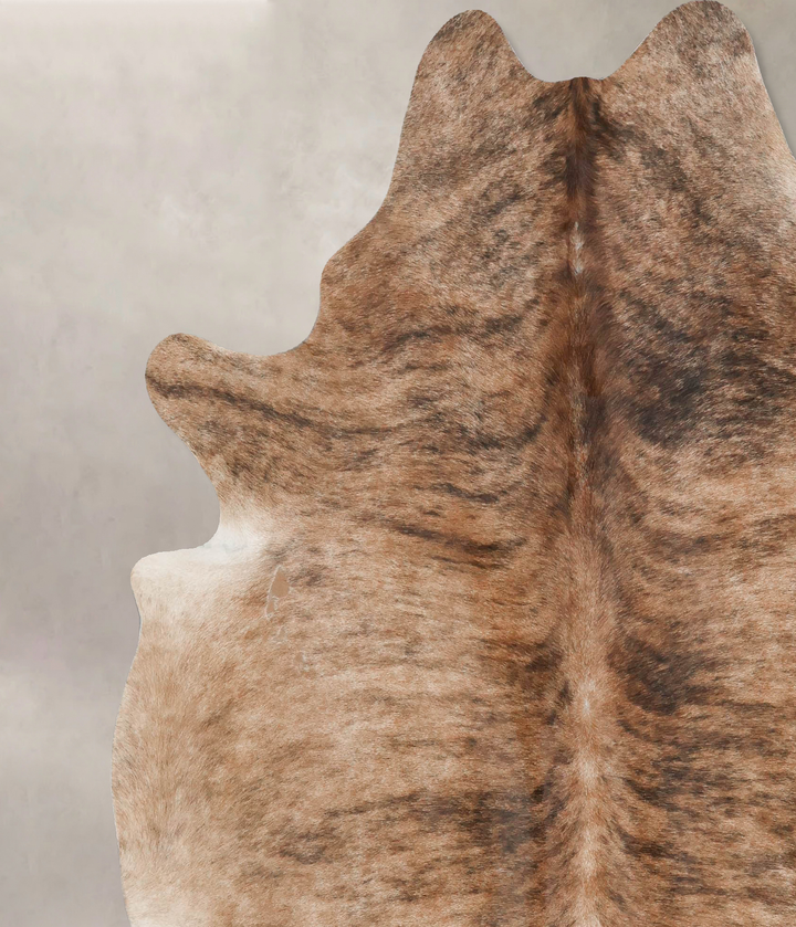 Light Brindle X-Large Brazilian Cowhide Rug 7'4"H x 6'7"W #B17686 by Hudson Hides