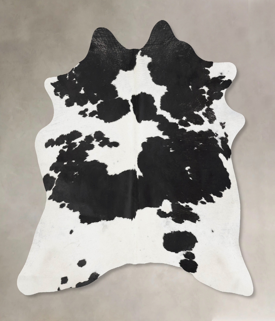 Black and White Large Brazilian Cowhide Rug 6'5"H x 6'1"W #B17688 by Hudson Hides