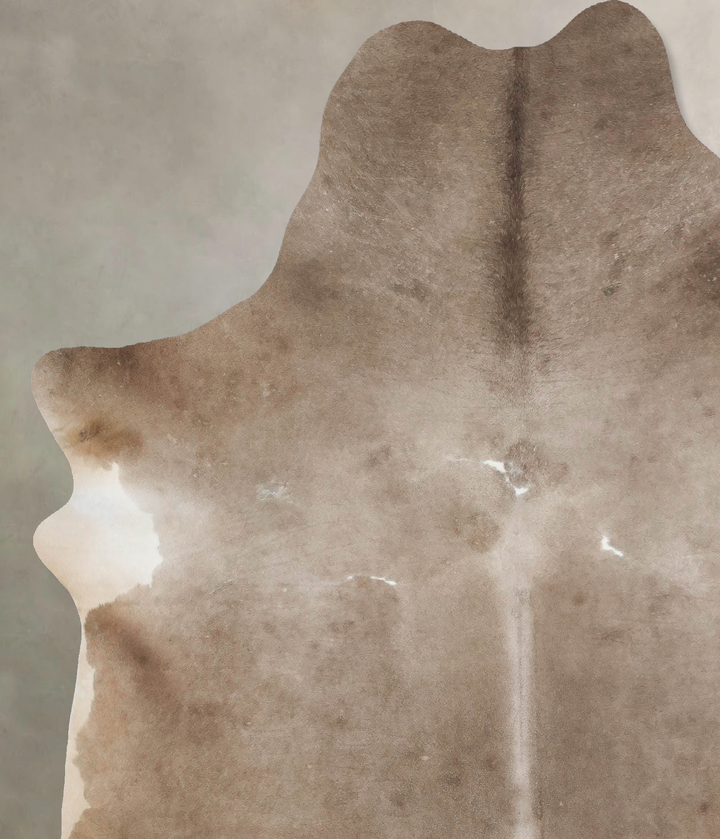 Taupe X-Large Brazilian Cowhide Rug 7'1"H x 6'5"W #B17691 by Hudson Hides