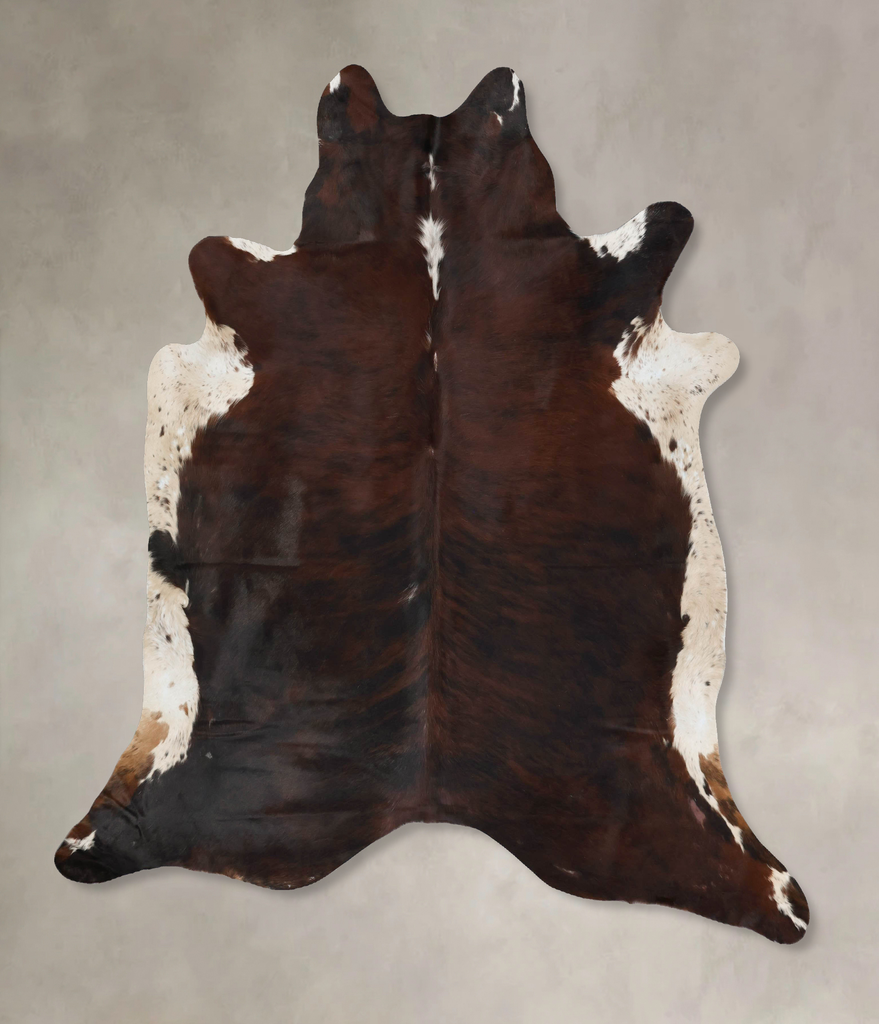 Tricolor XX-Large Brazilian Cowhide Rug 7'6"H x 6'11"W #B17692 by Hudson Hides