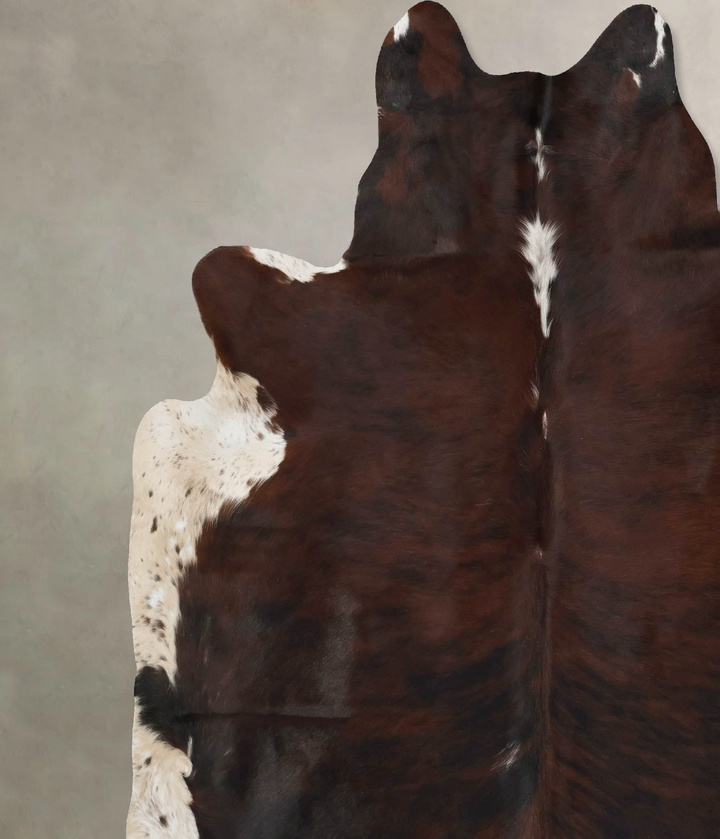 Tricolor XX-Large Brazilian Cowhide Rug 7'6"H x 6'11"W #B17692 by Hudson Hides