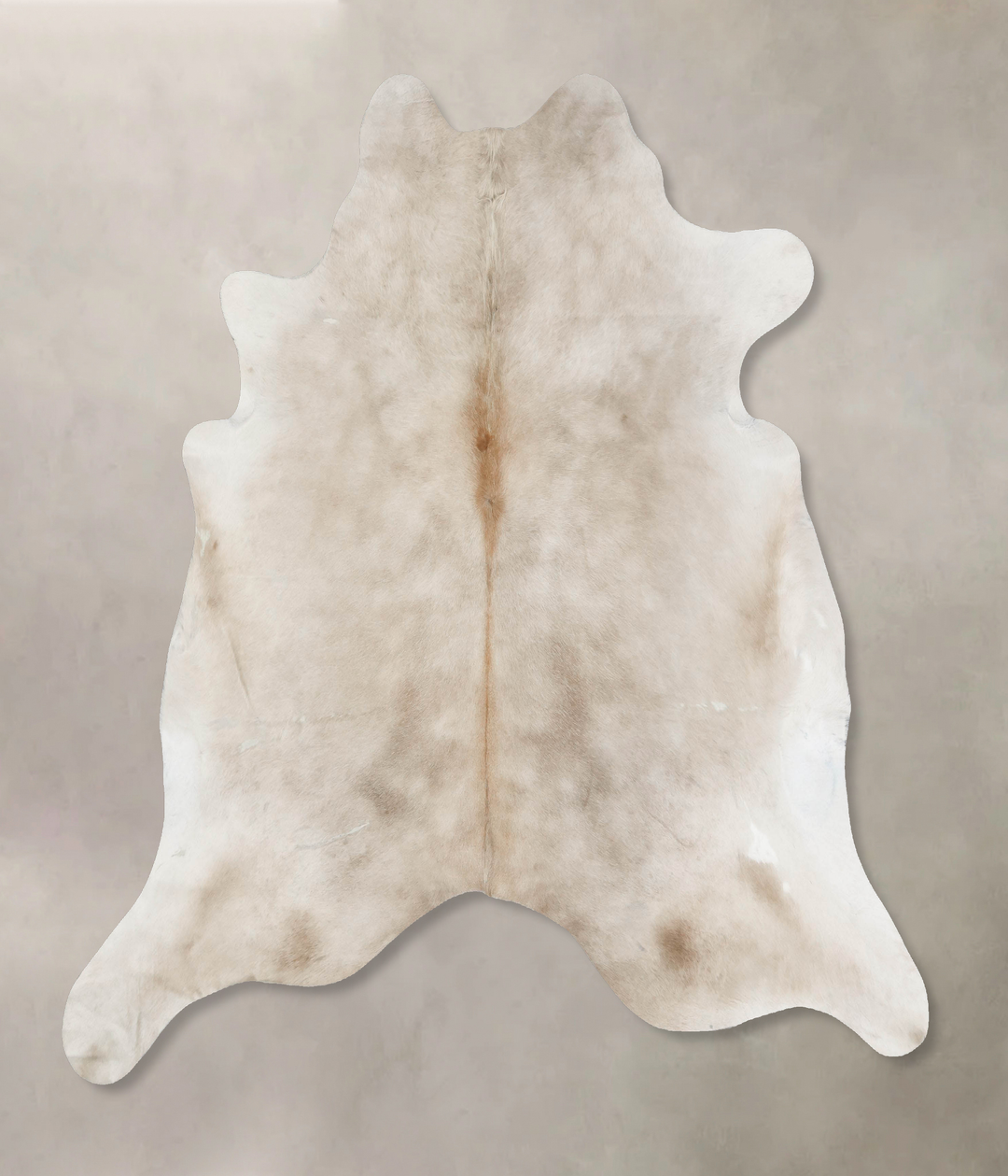 Ivory with Beige X-Large Brazilian Cowhide Rug 6'10"H x 6'8"W #B17693 