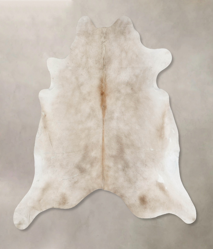 Ivory with Beige X-Large Brazilian Cowhide Rug 6'10"H x 6'8"W #B17693 by Hudson Hides