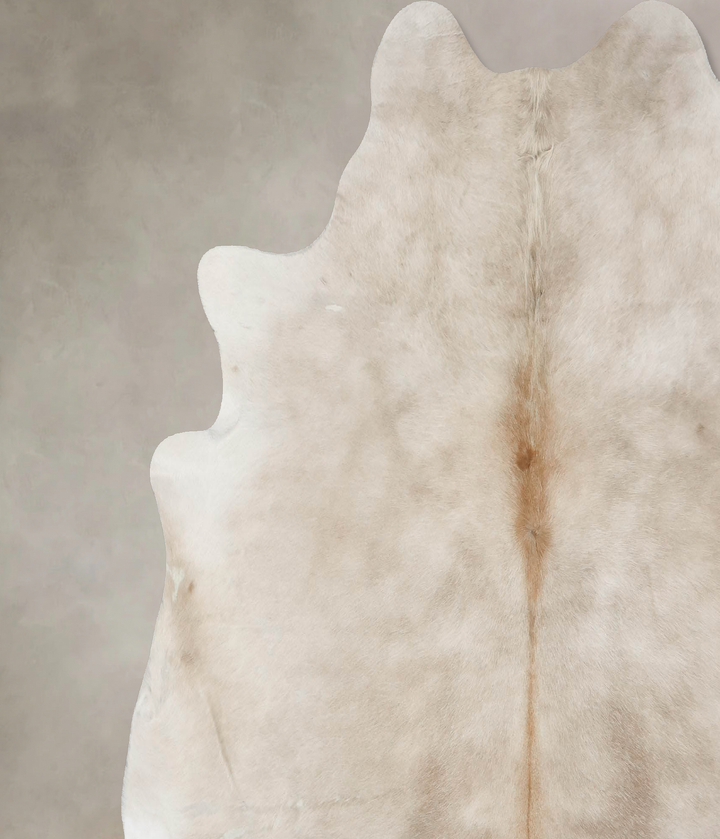 Ivory with Beige X-Large Brazilian Cowhide Rug 6'10"H x 6'8"W #B17693 by Hudson Hides