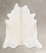 Ivory with Beige X-Large Brazilian Cowhide Rug 7'4"H x 6'6"W #B17702 by Hudson Hides