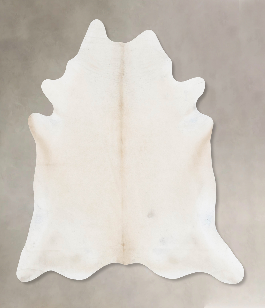 Ivory with Beige X-Large Brazilian Cowhide Rug 7'4"H x 6'6"W #B17702 by Hudson Hides