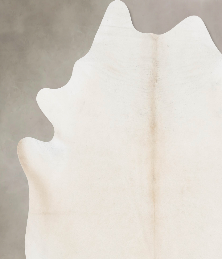 Ivory with Beige X-Large Brazilian Cowhide Rug 7'4"H x 6'6"W #B17702 by Hudson Hides