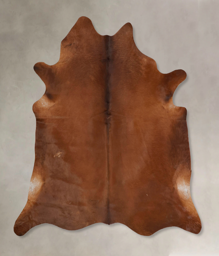Solid Brown XX-Large Brazilian Cowhide Rug 7'9"H x 7'3"W #B17704 by Hudson Hides