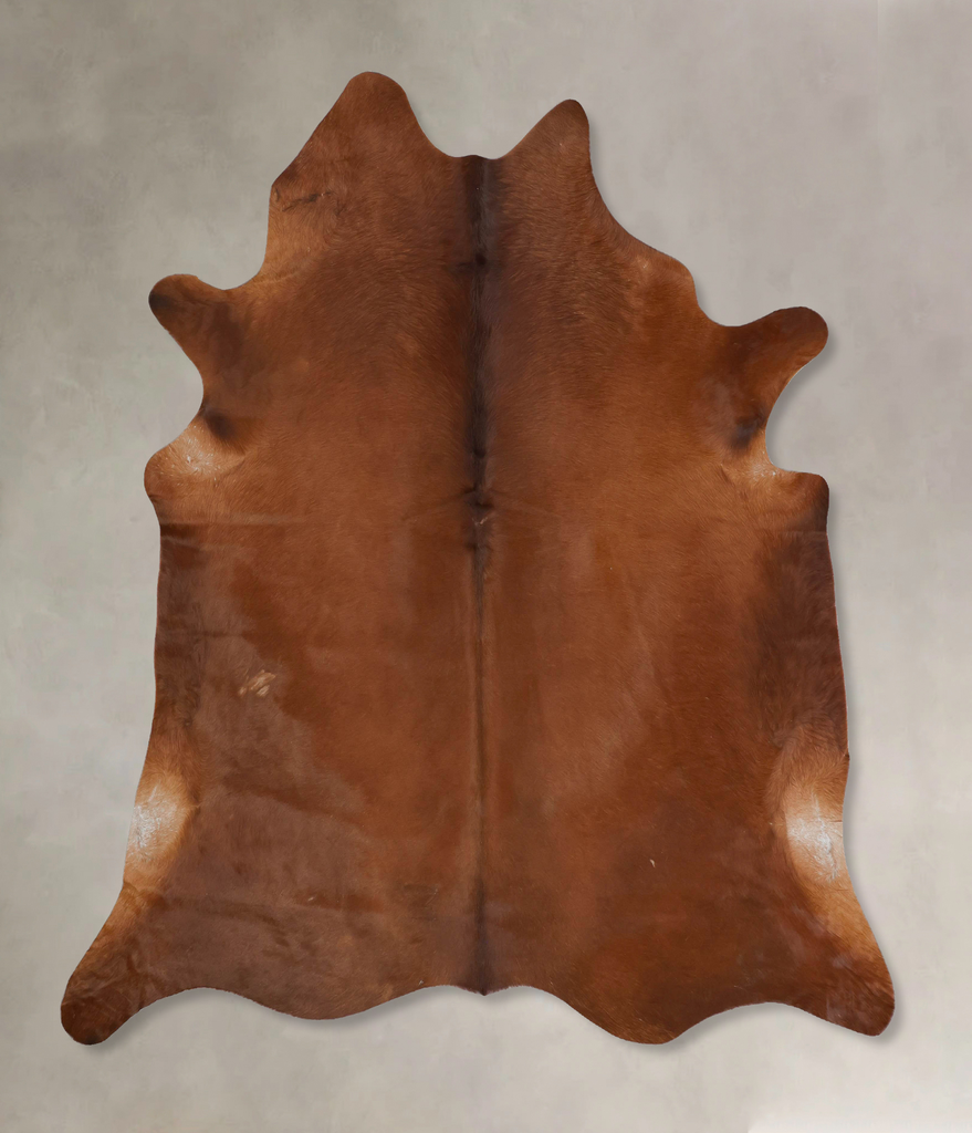 Solid Brown XX-Large Brazilian Cowhide Rug 7'9"H x 7'3"W #B17704 by Hudson Hides