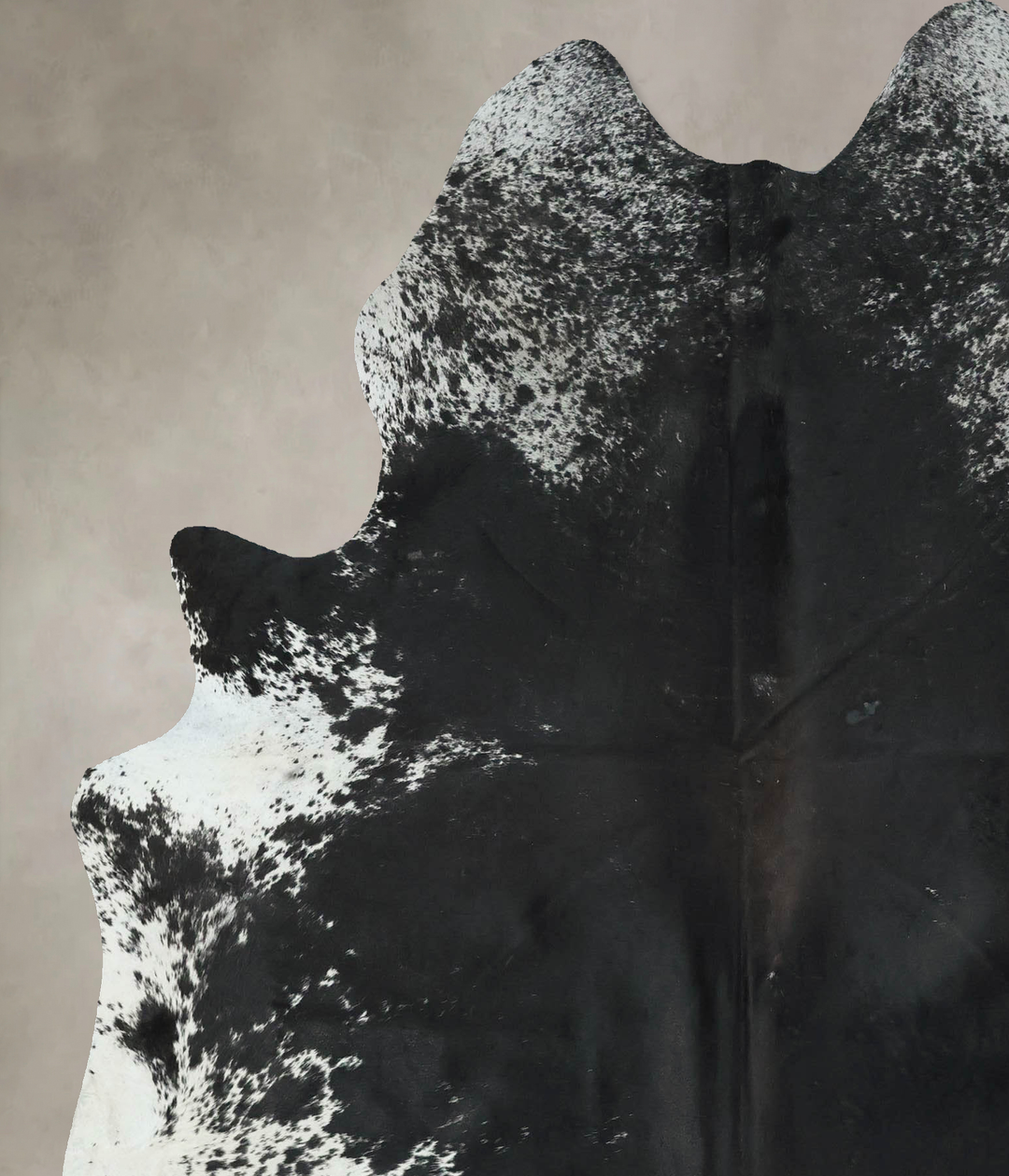 Salt and Pepper Black X-Large Brazilian Cowhide Rug 7'2"H x 6'0"W #B17