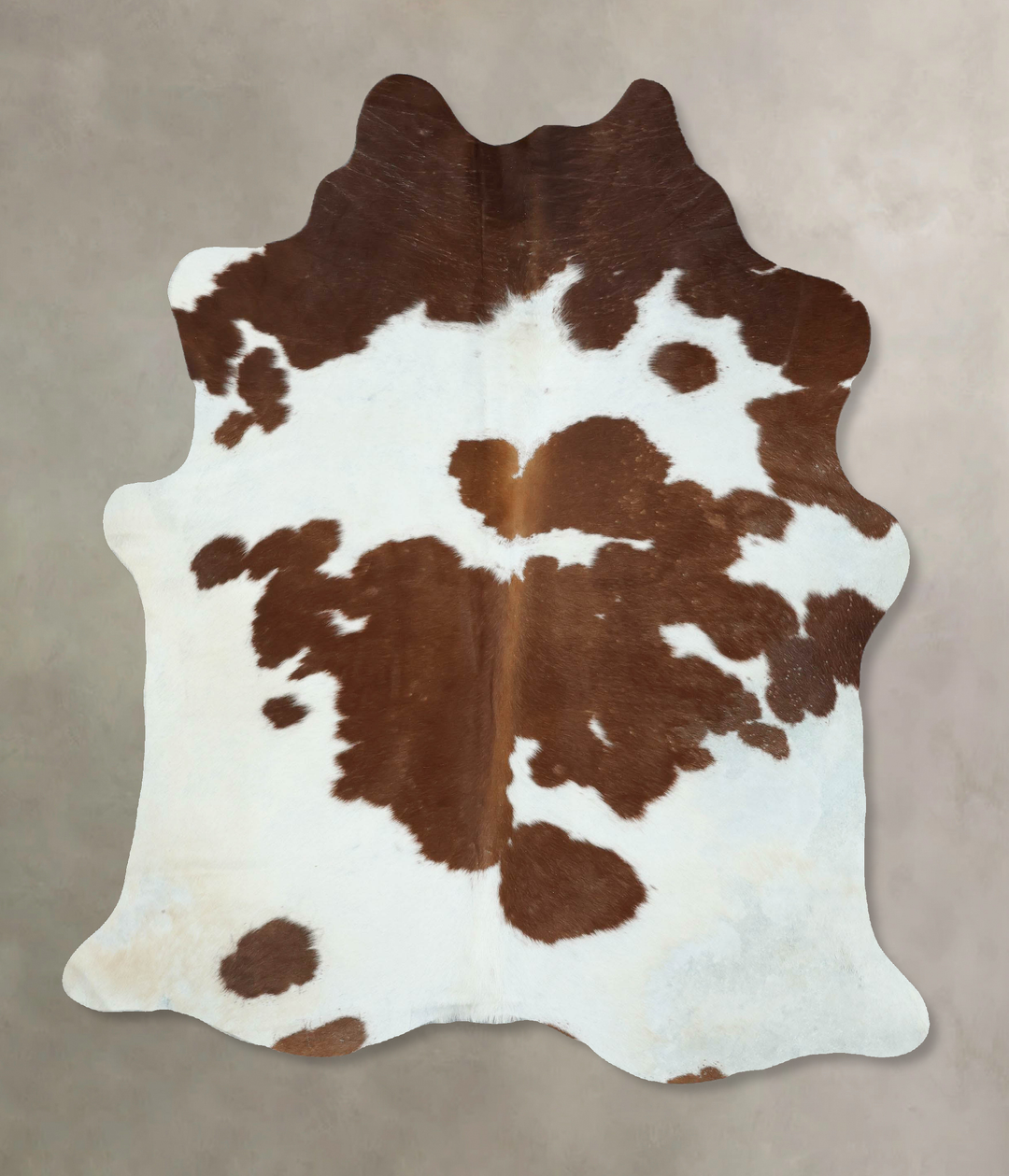 Brown and White Large Brazilian Cowhide Rug 7'0"H x 5'6"W #B17709 by H