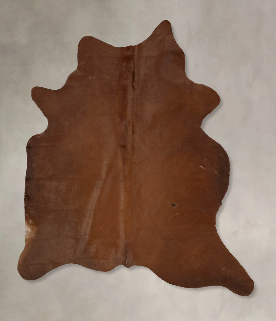 Solid Brown X-Large Brazilian Cowhide Rug 7'7"H x 6'2"W #B17715 by Hudson Hides