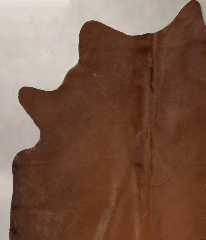 Solid Brown X-Large Brazilian Cowhide Rug 7'7"H x 6'2"W #B17715 by Hudson Hides