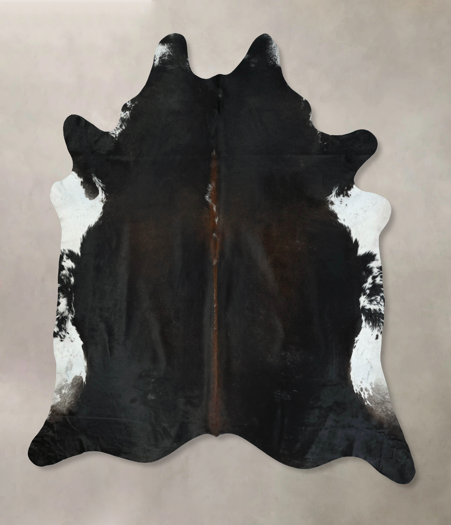 Chocolate and White XX-Large Brazilian Cowhide Rug 9'6"H x 8'2"W #B17716 by Hudson Hides