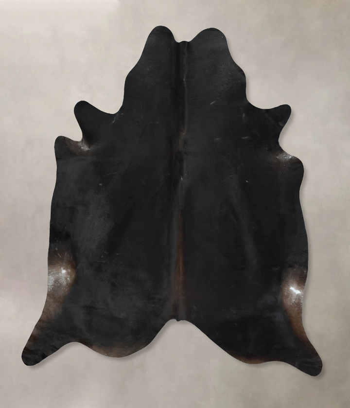 Solid Black X-Large Brazilian Cowhide Rug 7'4"H x 6'7"W #B17718 by Hudson Hides