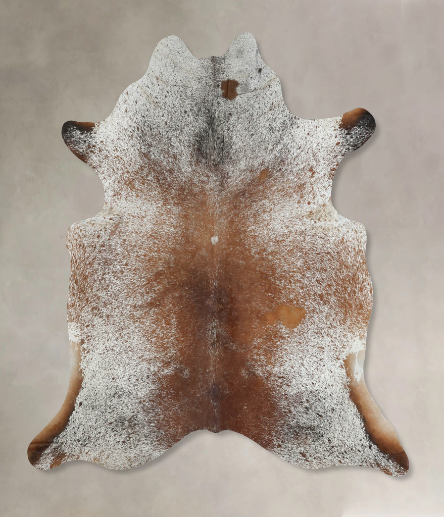 Salt and Pepper Brown XX-Large Brazilian Cowhide Rug 7'8"H x 7'1"W #B17719 by Hudson Hides
