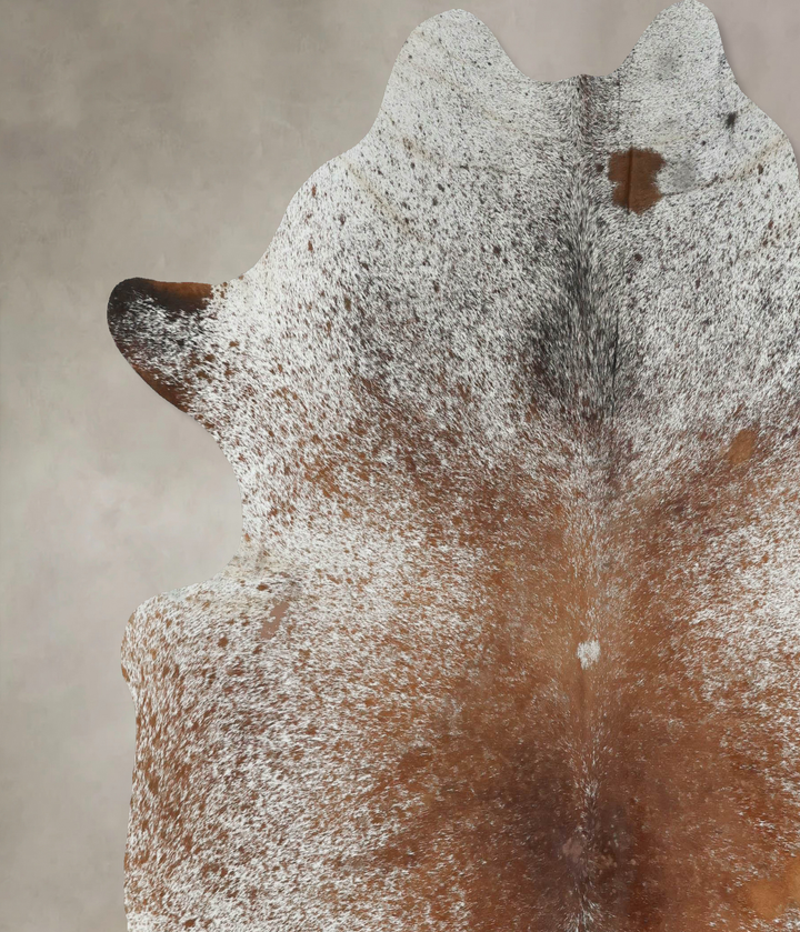 Salt and Pepper Brown XX-Large Brazilian Cowhide Rug 7'8"H x 7'1"W #B17719 by Hudson Hides