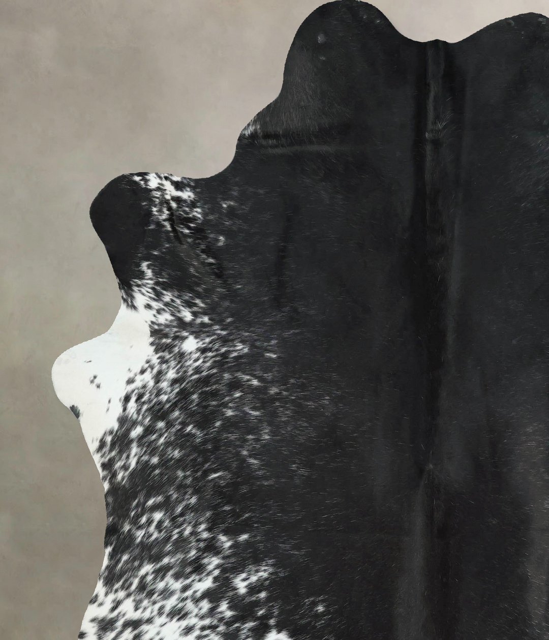 Salt and Pepper Black X-Large Brazilian Cowhide Rug 7'8"H x 6'2"W #B17