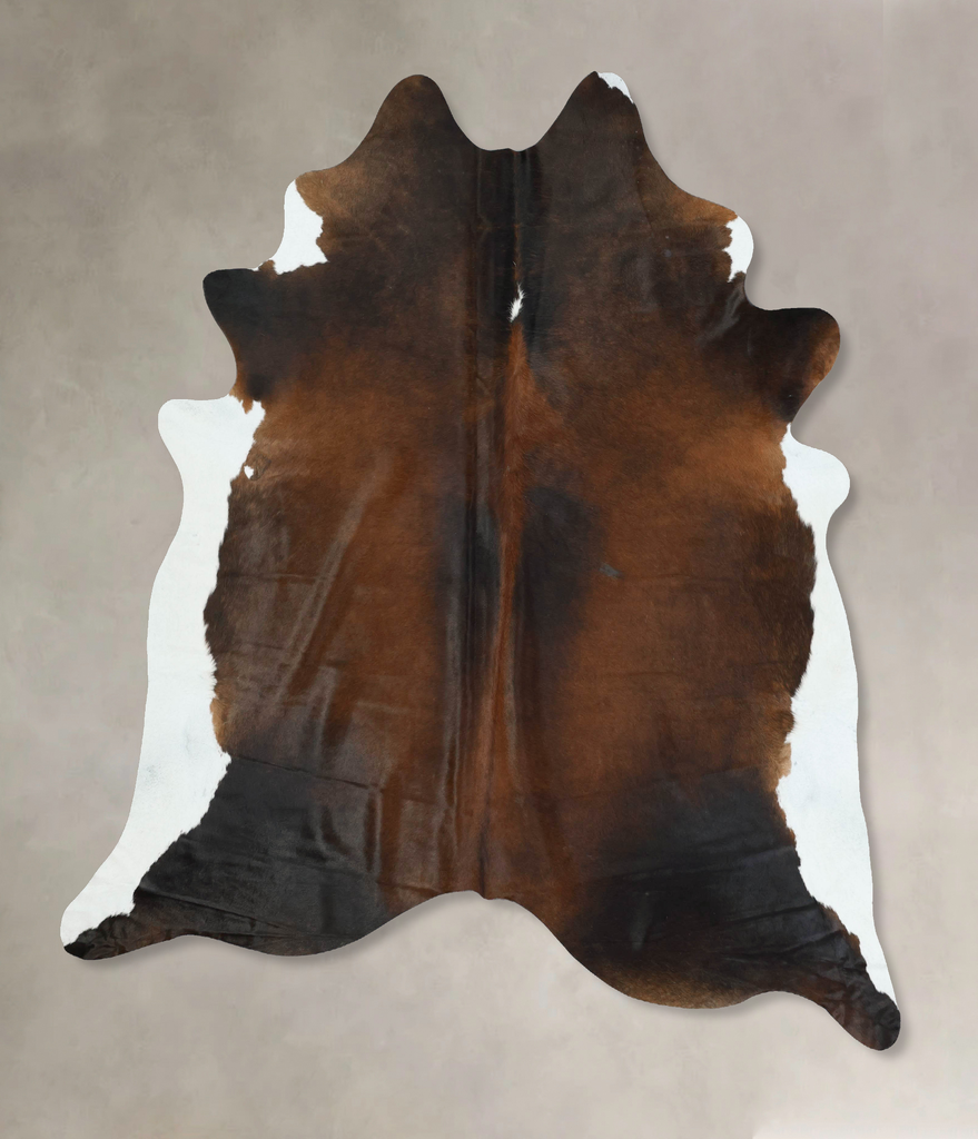 Chocolate and White XX-Large Brazilian Cowhide Rug 8'8"H x 7'3"W #B17722 by Hudson Hides