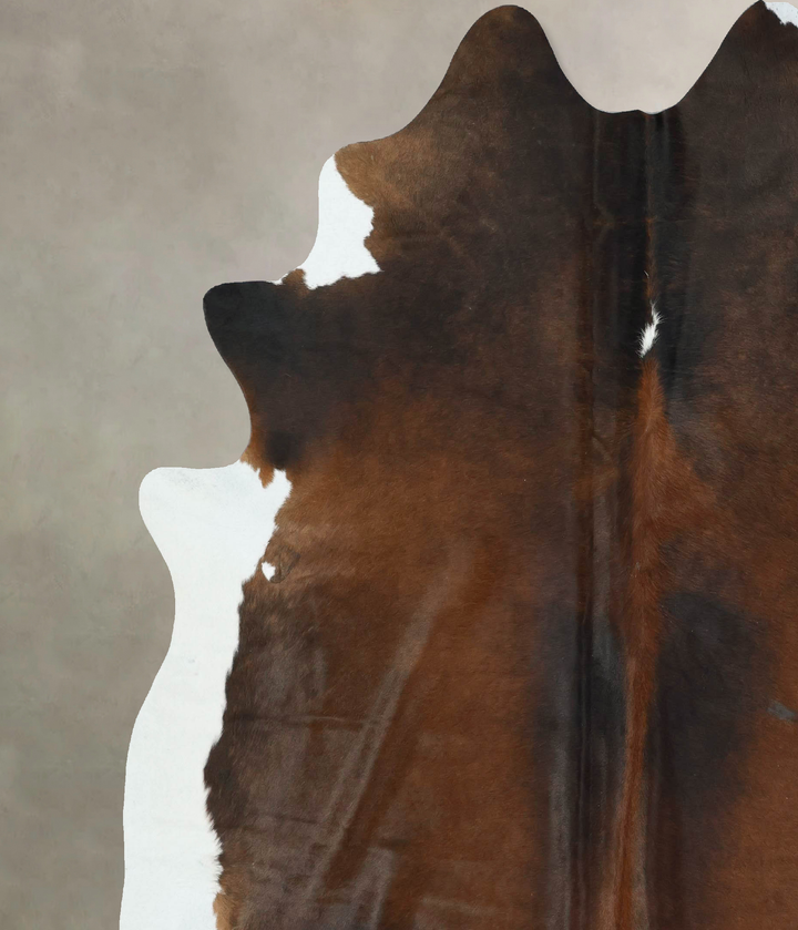 Chocolate and White XX-Large Brazilian Cowhide Rug 8'8"H x 7'3"W #B17722 by Hudson Hides