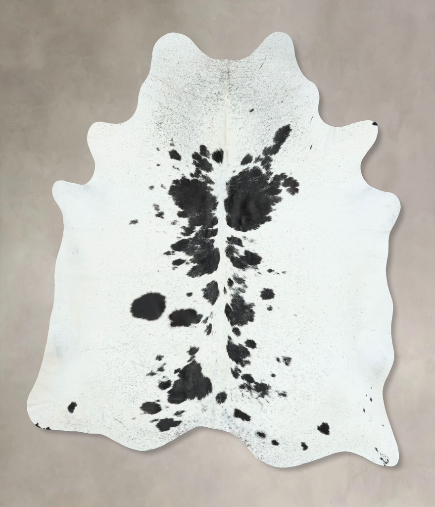 Salt and Pepper Black XX-Large Brazilian Cowhide Rug 8'2"H x 6'11"W #B17724 by Hudson Hides