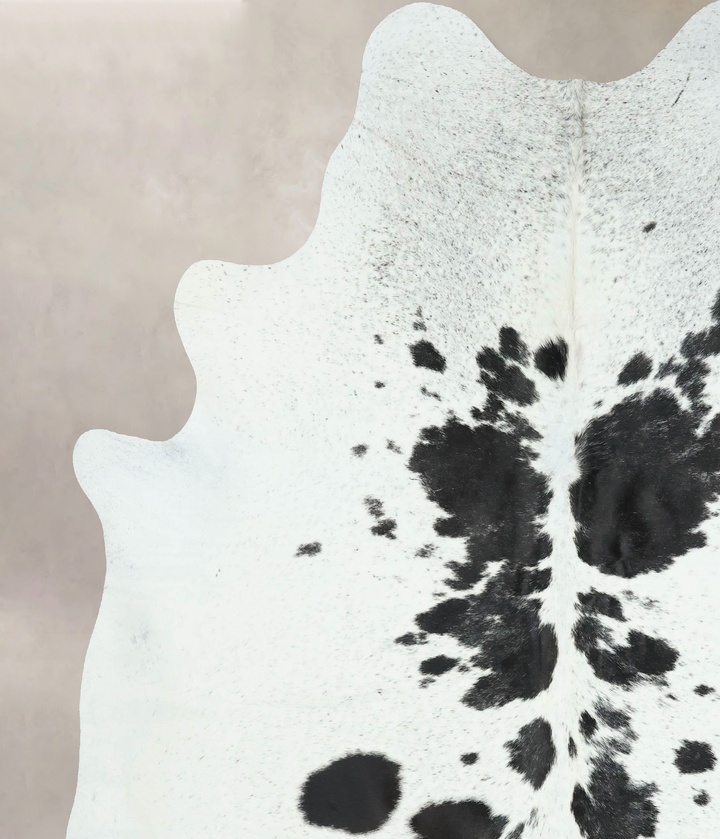 Salt and Pepper Black XX-Large Brazilian Cowhide Rug 8'2"H x 6'11"W #B17724 by Hudson Hides