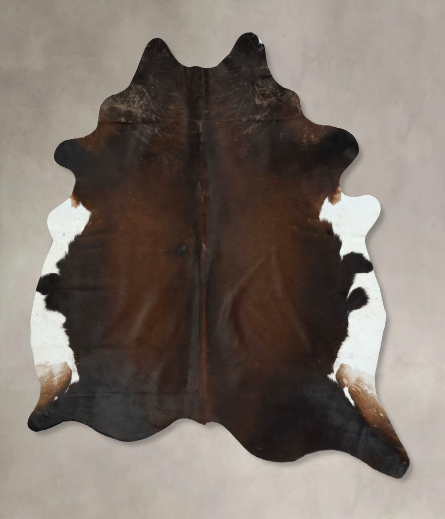 Chocolate and White XX-Large Brazilian Cowhide Rug 8'5"H x 7'1"W #B17728 by Hudson Hides