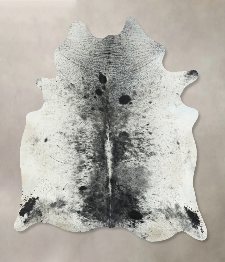 Salt and Pepper Black XX-Large Brazilian Cowhide Rug 8'2"H x 6'7"W #B17741 by Hudson Hides