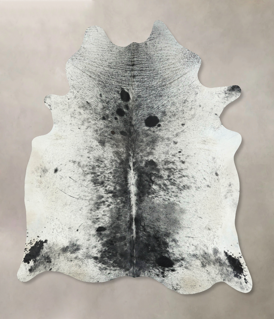 Salt and Pepper Black XX-Large Brazilian Cowhide Rug 8'2"H x 6'7"W #B17741 by Hudson Hides