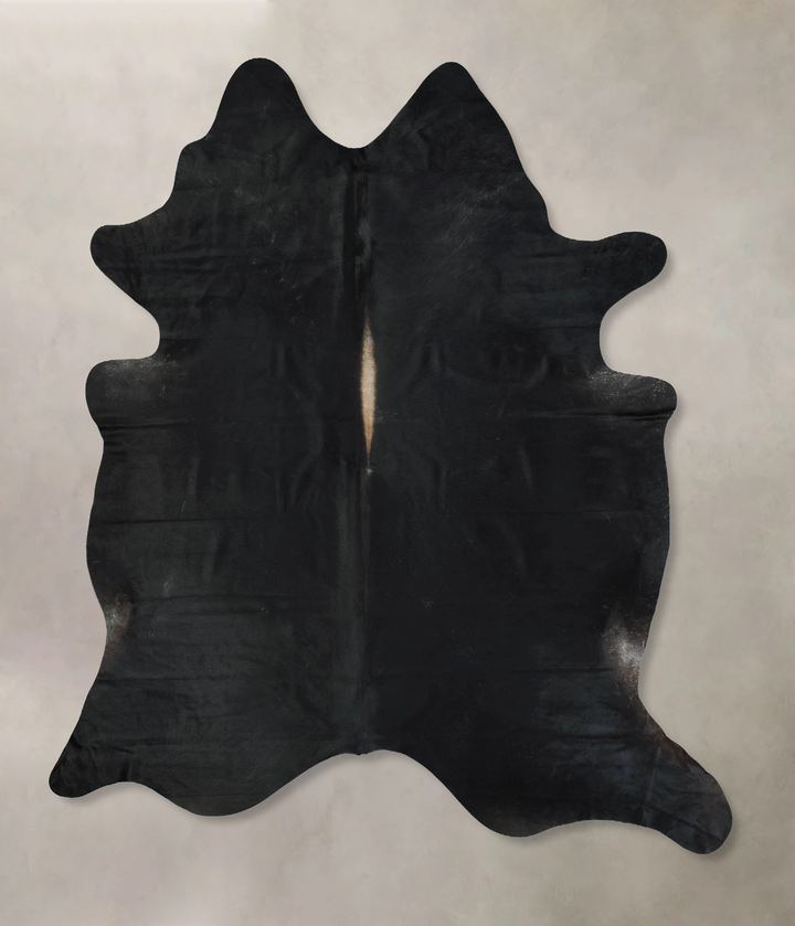 Solid Black XX-Large Brazilian Cowhide Rug 8'9"H x 7'9"W #B17744 by Hudson Hides