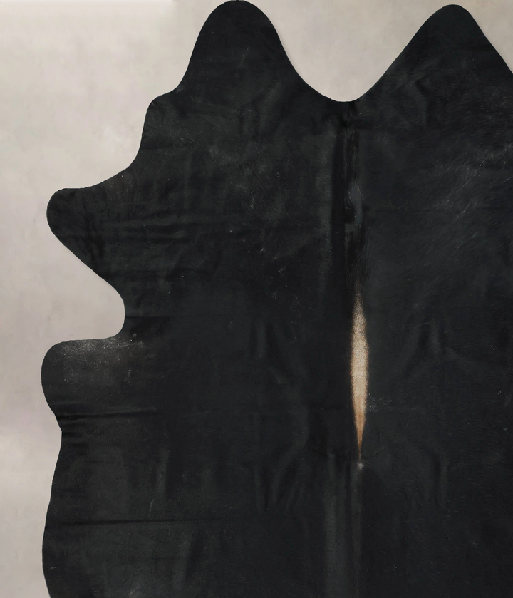 Solid Black XX-Large Brazilian Cowhide Rug 8'9"H x 7'9"W #B17744 by Hudson Hides