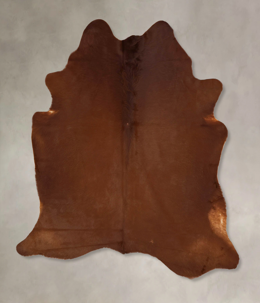 Solid Brown X-Large Brazilian Cowhide Rug 7'5"H x 5'11"W #B17745 by Hudson Hides