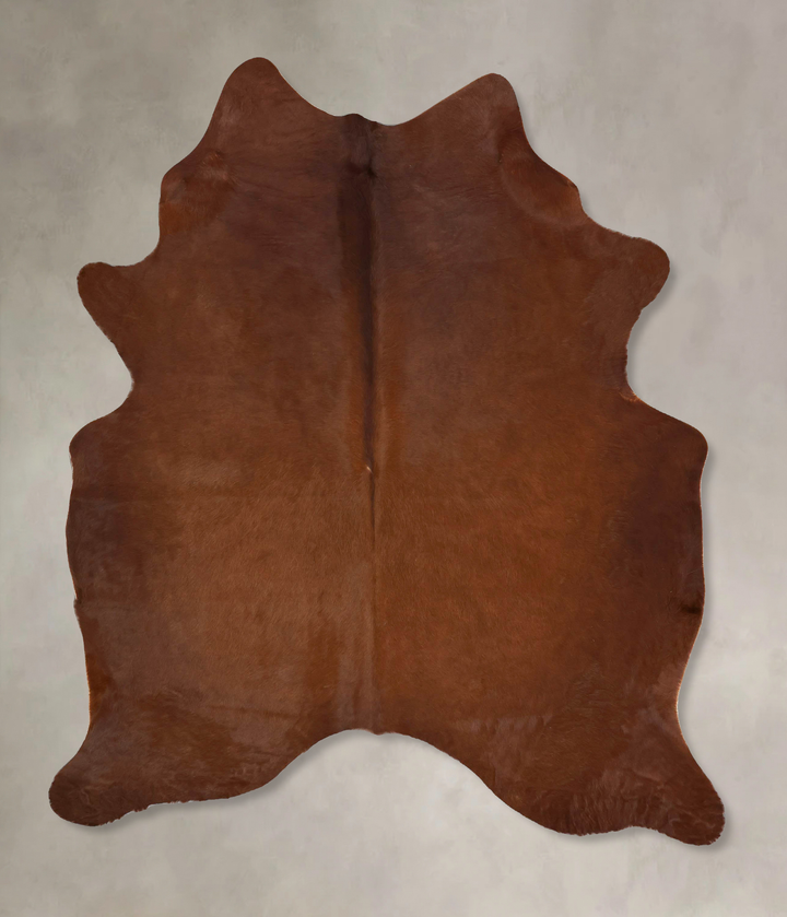 Solid Brown X-Large Brazilian Cowhide Rug 7'1"H x 5'10"W #B17748 by Hudson Hides