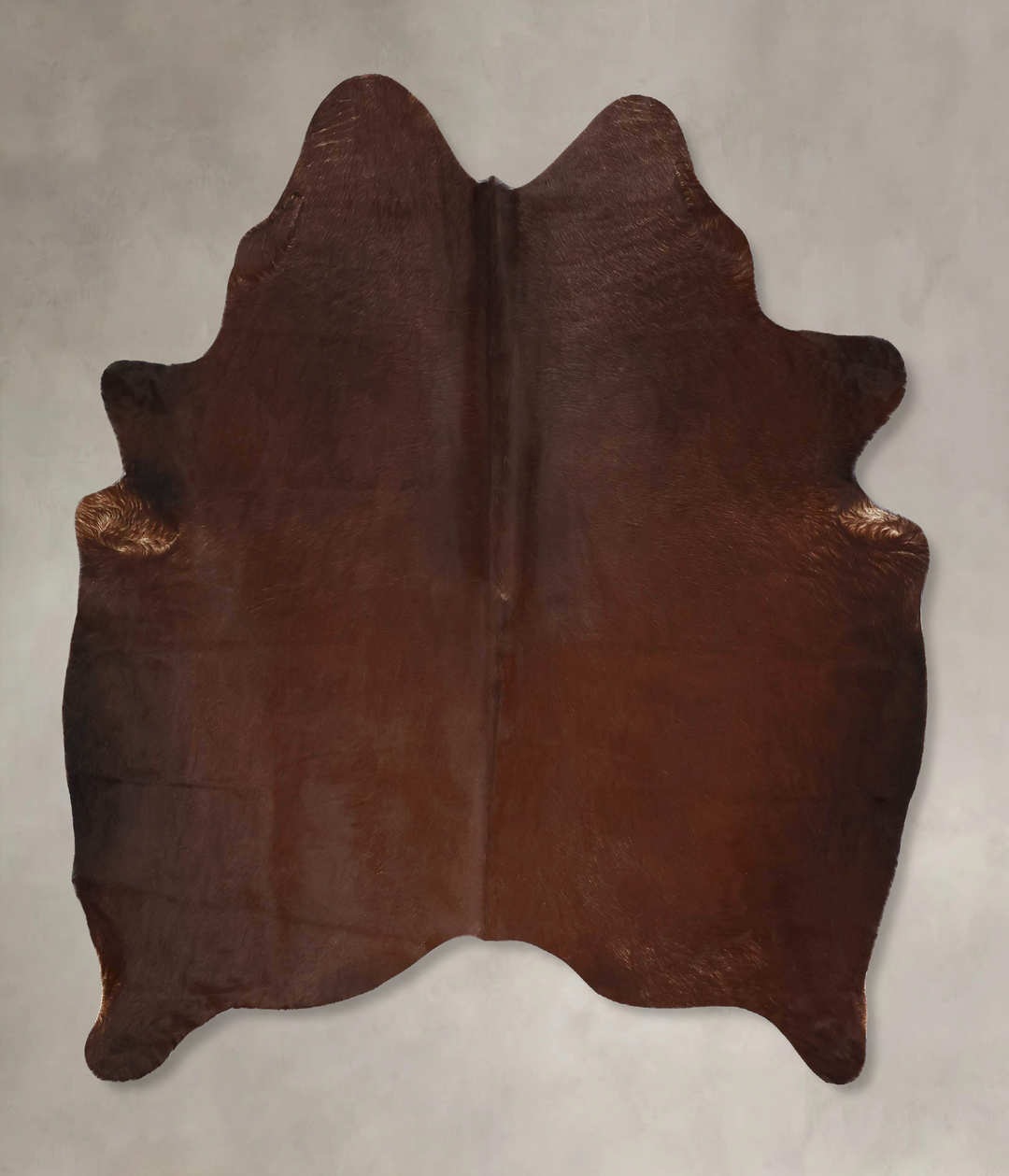 Solid Brown X-Large Brazilian Cowhide Rug 6'9"H x 6'2"W #B17749 by Hud