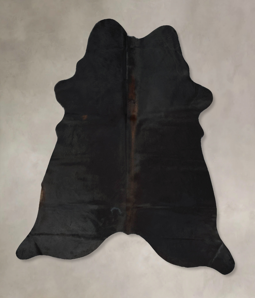 Solid Black Large Brazilian Cowhide Rug 7'0"H x 5'7"W #B17750 by Hudson Hides