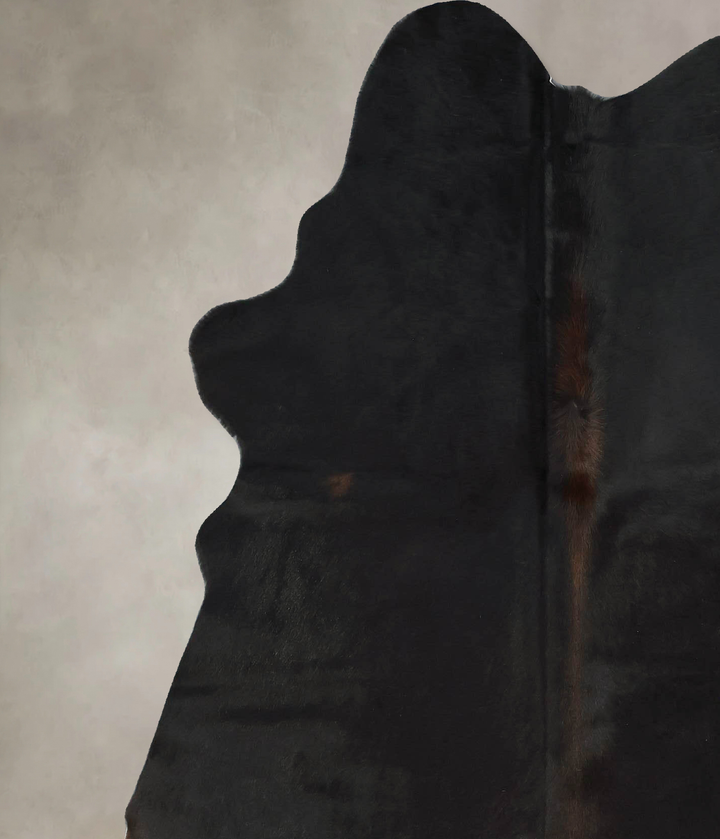Solid Black Large Brazilian Cowhide Rug 7'0"H x 5'7"W #B17750 by Hudson Hides