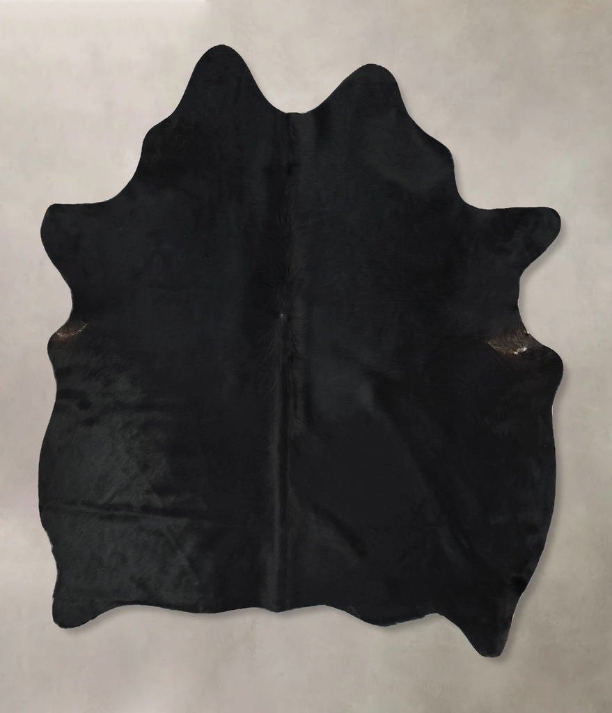 Solid Black Large Brazilian Cowhide Rug 5'10"H x 5'3"W #B17751 by Hudson Hides