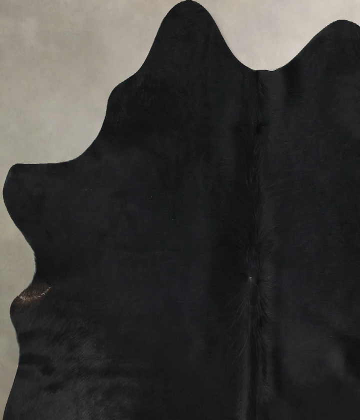 Solid Black Large Brazilian Cowhide Rug 5'10"H x 5'3"W #B17751 by Hudson Hides