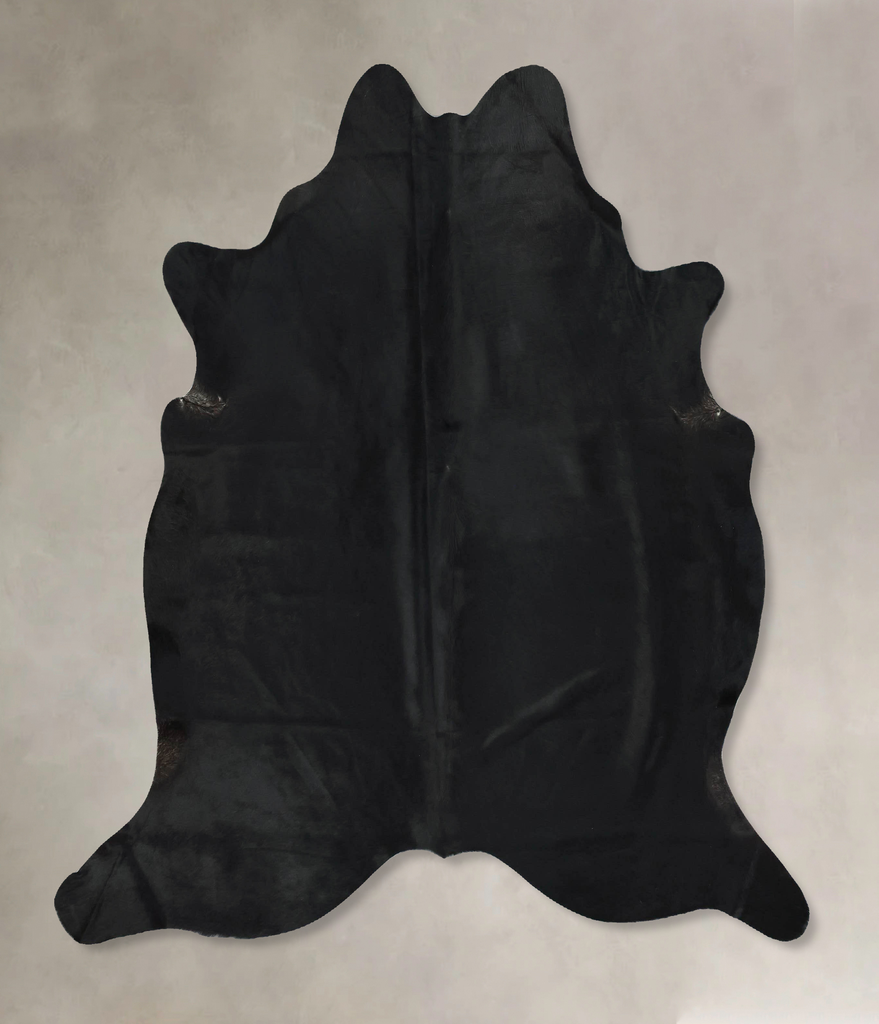 Solid Black Large Brazilian Cowhide Rug 6'5"H x 6'1"W #B17752 by Hudson Hides