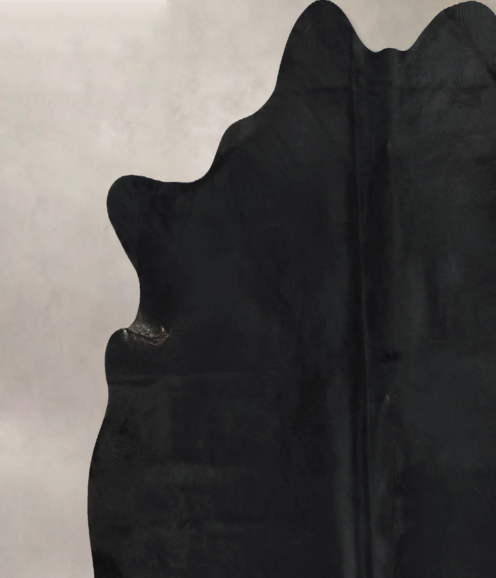 Solid Black Large Brazilian Cowhide Rug 6'5"H x 6'1"W #B17752 by Hudson Hides