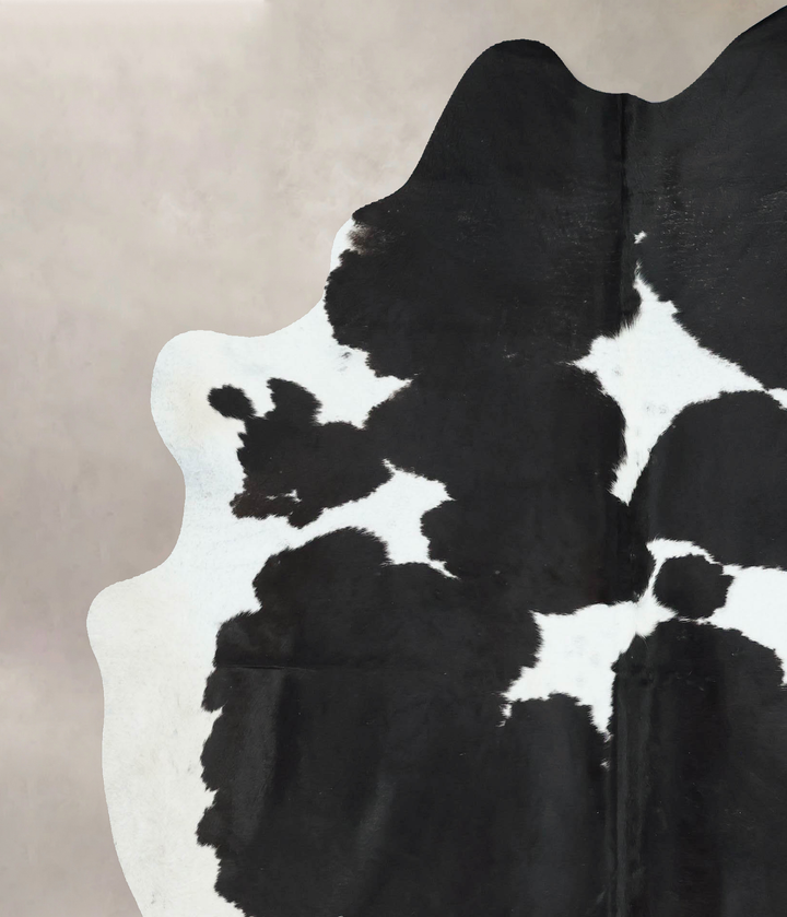 Black and White X-Large Brazilian Cowhide Rug 7'9"H x 6'5"W #B17756 by Hudson Hides