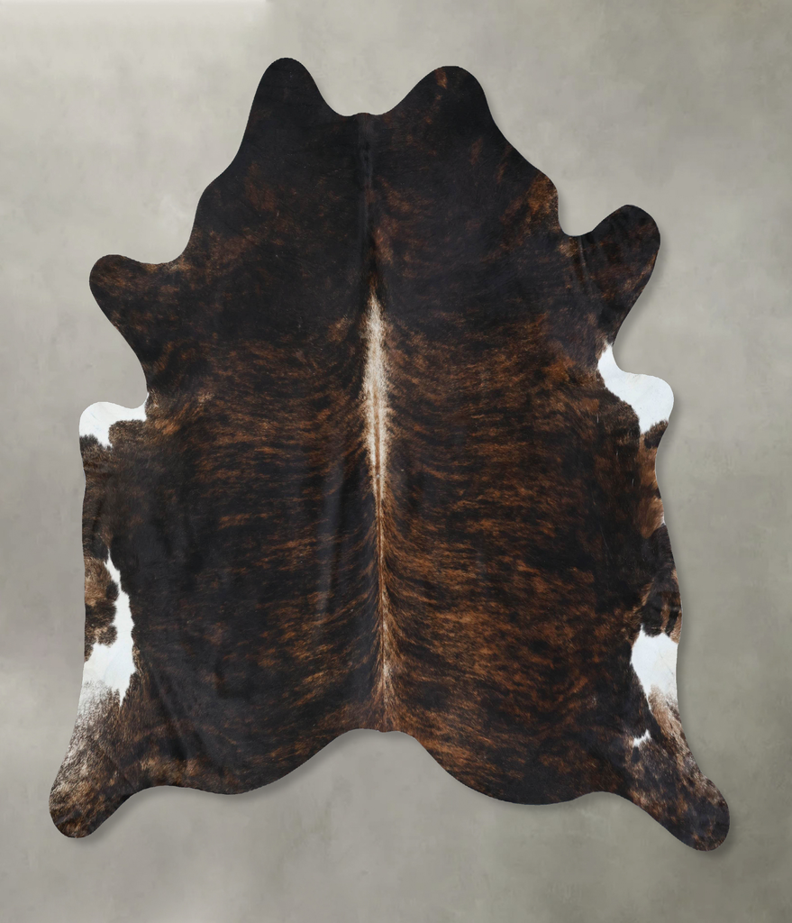 Dark Brindle XX-Large Brazilian Cowhide Rug 7'7"H x 7'4"W #B17772 by Hudson Hides