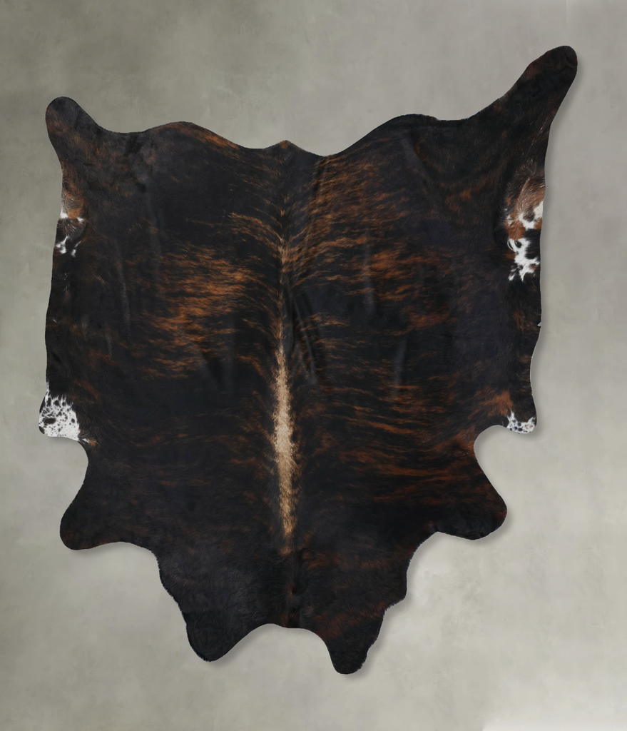 Dark Brindle XX-Large Brazilian Cowhide Rug 8'2"H x 7'4"W #B17780 by Hudson Hides