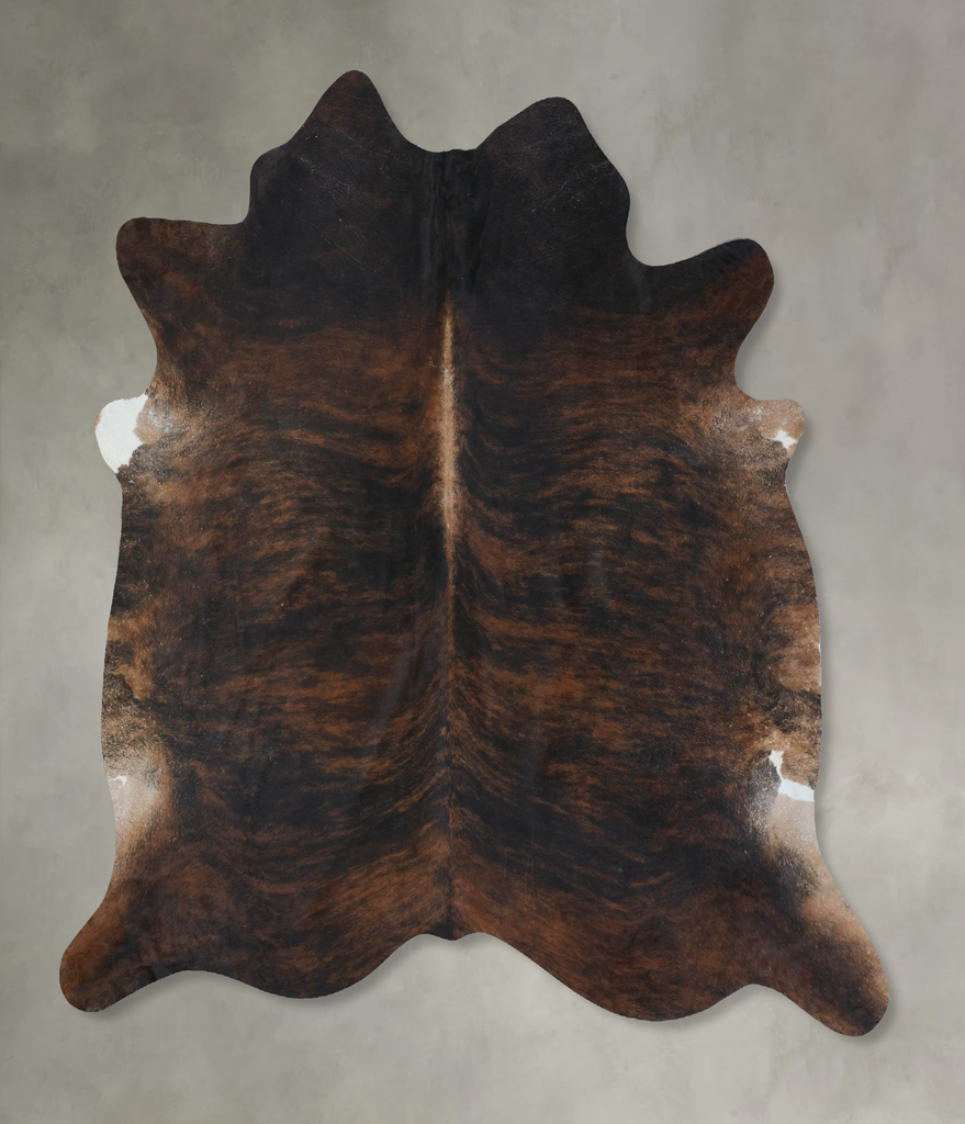 Dark Brindle XX-Large Brazilian Cowhide Rug 7'7"H x 7'4"W #B17784 by Hudson Hides