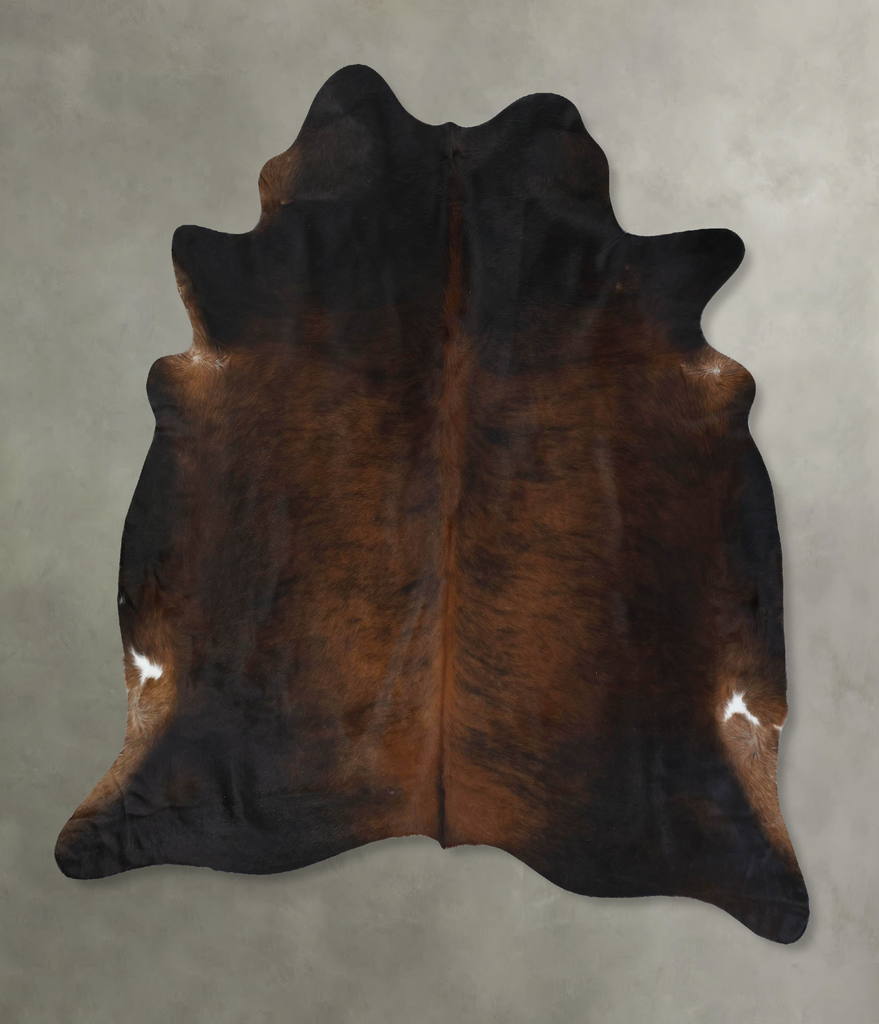 Dark Brindle X-Large Brazilian Cowhide Rug 7'5"H x 6'8"W #B17786 by Hudson Hides