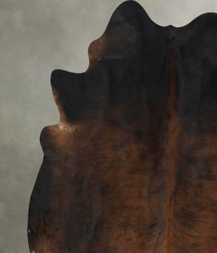 Dark Brindle X-Large Brazilian Cowhide Rug 7'5"H x 6'8"W #B17786 by Hudson Hides