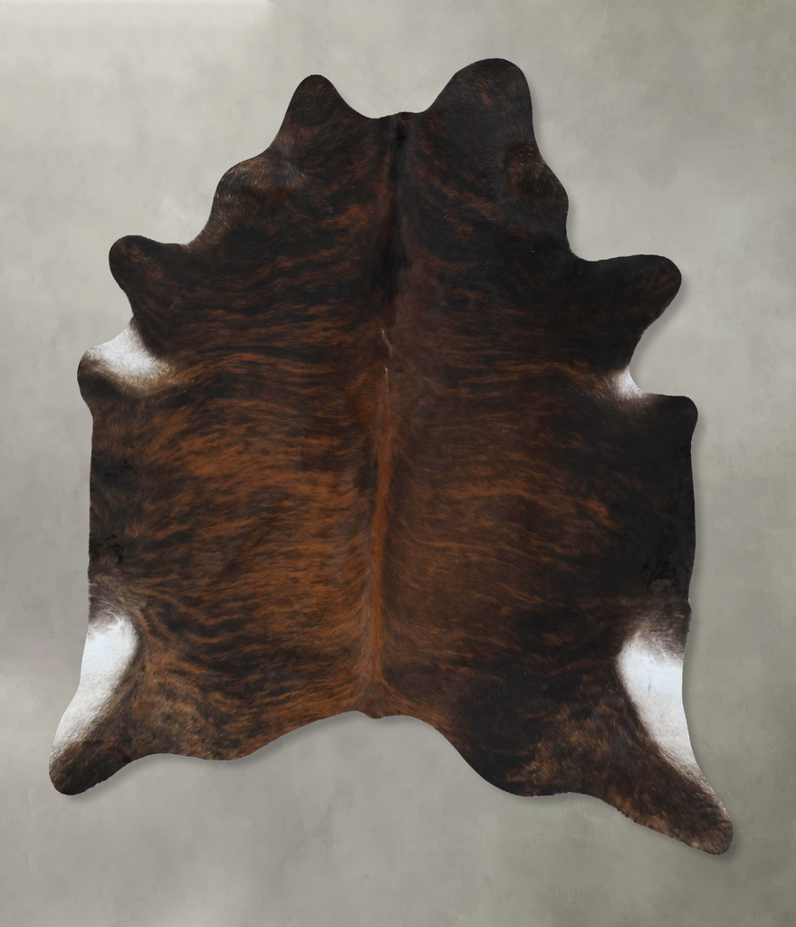 Dark Brindle X-Large Brazilian Cowhide Rug 7'7"H x 6'6"W #B17789 by Hudson Hides