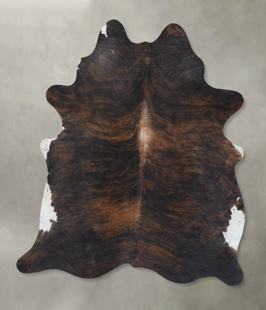 Dark Brindle X-Large Brazilian Cowhide Rug 7'7"H x 6'1"W #B17806 by Hudson Hides