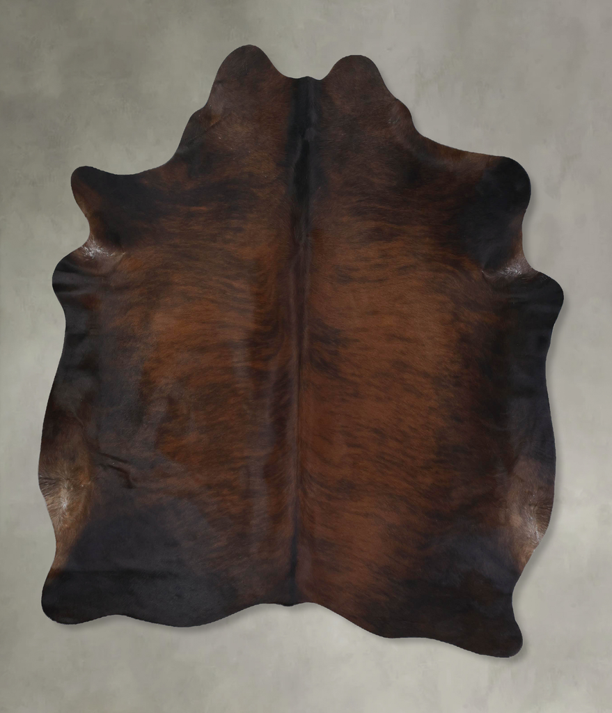 Dark Brindle X-Large Brazilian Cowhide Rug 7'2"H x 6'2"W #B17818 by Hudson Hides